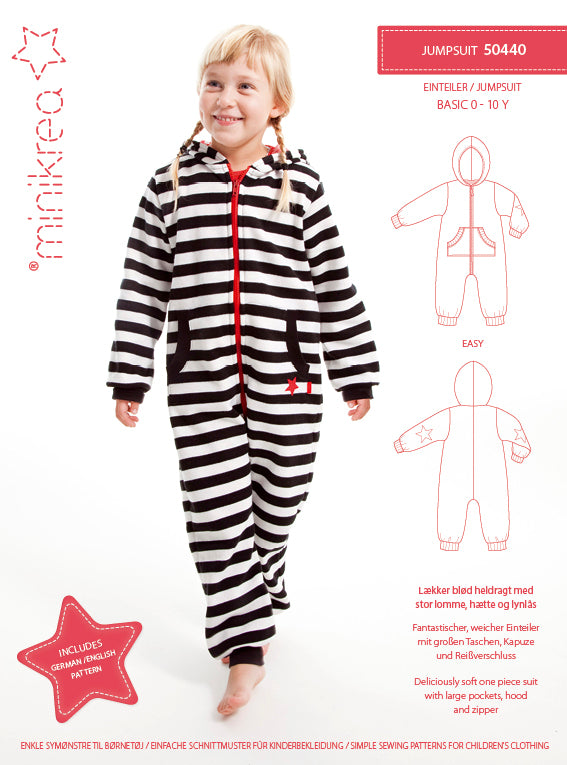 MINIKREA baby/børne Jumpsuit – papirmønster 50440