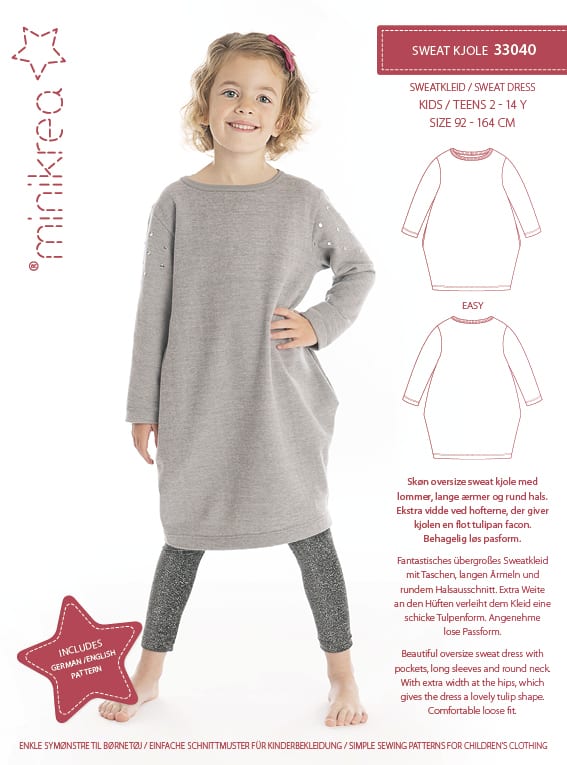 MINIKREA Sweat Kjole – papirmønster 33040